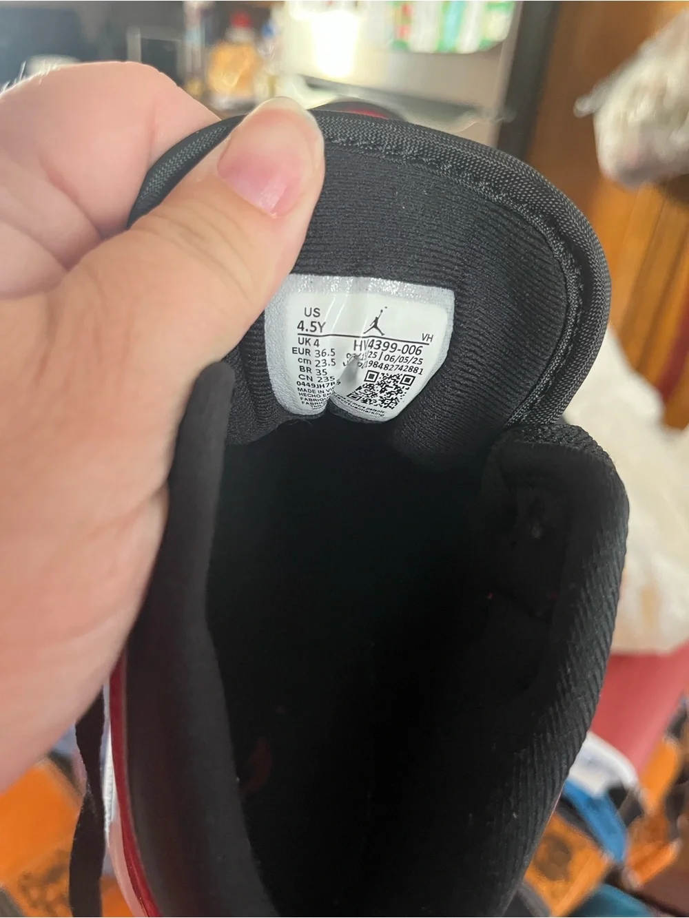 Jordan Kids' Red and White Low-Top Sneaker